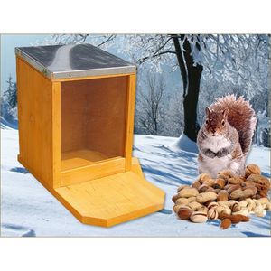 Mucola Eichhörnchen Futterstation Futterhaus Futterautomat Holz Futterspender Zinkdach Vogelhaus Futterhäuschen Vogelhäuschen