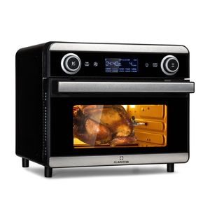 Klarstein AeroVital Jumbo Heißluftfritteuse - 18L Heissluftfriteuse, Airfryer mit Touchscreen, 10 Programme, 30 bis 230 °C, Edelstahl,inkl. 6-teiliges Zubehör, silber