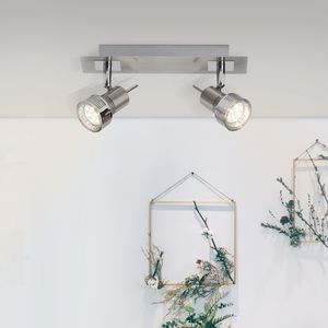 BRILLIANT LED Deckenspot Kassandra | zeitloser Spotbalken | Metall | eisen/chrom| Kopf schwenkbar | 2x GU10 max 7 W