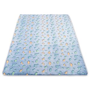 Koberec dětský pokoj světlý 120x160 cm - dětský koberec fluorescenční hrací koberec plyšový koberec dino koberec pratelný Modrý dinosaurus