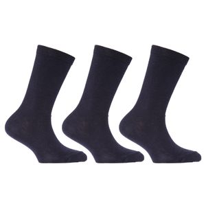 Detské školské ponožky jednofarebné (balenie 3 ks) K155 (Euro 31-36 (8-12 rokov)) (modré)