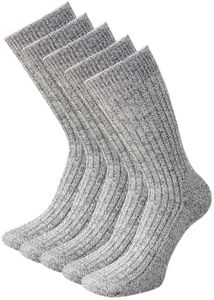 KB Norweger Socken Wollsocken Wintersocken warme Socken für Damen und Herren grau 5 Paar 47-50