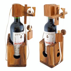 Dont break the Bottle Flaschen-Tresor Safe Geduldsspiel Puzzle aus Holz - Perfekt für Weingeschenke