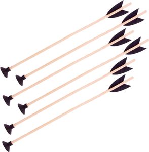 BestSaller 1202 Holzpfeil mit Saugnapf für Kinder-Bogen, ca. 50 cm, natur/schwarz (6er Pack)
