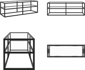 vidaXL TV Schrank Schwarz mit Hartglas 120x40x40 cm - TV-Schrank - TV-Schränke - TV Lowboard - TV Tisch