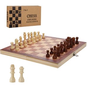Jiubiaz Schachspiel Brettspiele klappbares Brett DESIGN Wunderschönes Schach Backgammon 29x29CM