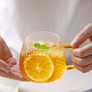 350ml Teeglas set Teetasse Glas mit Henkel Wasserbecher Saftbecher Transparen Borosilikatglas Kaffee-Teebecher