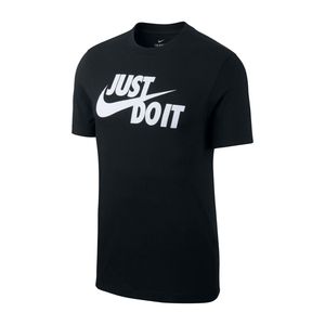 Nike Herren Sport-Freizeit-Fitness-T-Shirt NIKE NSW TEE JUST DO IT schwarz weiß, Größe:L
