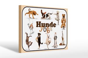 Holzschild Hund  30x20cm Hunde Yoga Wanddeko