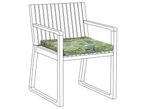 BELIANI Sitzkissen für Gartenstuhl Grün Polyester Blättermuster Garten Terrasse Balkon Gartenaccessoiries