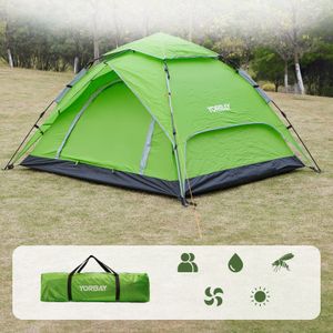 Yorbay Campingzelt Pop Up Zelte für 2-3 Personen, doppelwandig Wasserdicht UV-Schutz Kuppelzelte Wurfzelte für Familie, Trekking, Outdoor