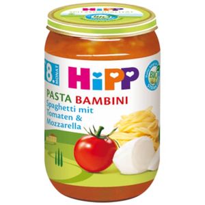HiPP Menüs ab 8.Monat, Pasta Bambini - Spaghetti mit Tomaten und Mozzarella, DE-ÖKO-037 - VE 220g