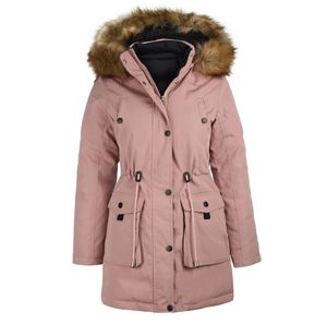 VAN HILL Damen Leicht Gefütterte Winterjacken Kapuze Seitentaschen Jacke 837624, Farbe: Altrosa, Größe: 38