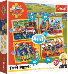 TREFL Puzzle Požárník Sam: Rádi pomůžeme 4v1 (12,15,20,24 dílků)