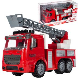 MalPlay Feuerwehrauto Spielzeug | Mini Simulation | bewegliche und ausfahrbare Leiter | Feuerwehr | mit Ton und Licht | ab 3 Jahren | Geschenk für Kinder