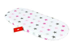 BABYLUX Spannbettlaken für Kinderwagen Spannbetttuch Bettlaken 93. Sterne Rosa