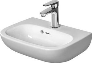 Handwaschbecken D-Code 450 mm mit ÜL, mit HLB, 1 HL, weiß