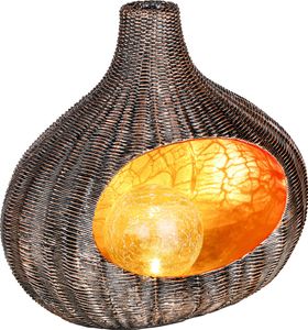 Solarleuchte MALI Solarlampe warmweiß Garten Balkon Korboptik Korb Laterne Windlicht Solar