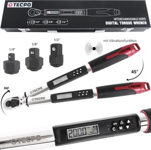 Digitaler DrehmomentSchlüssel mit Winkel Funktion 3in1 1/43/81/2 Zoll, 2-200 Nm