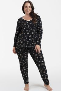 Dámske pyžamo Laponia - bavlnené Černá L