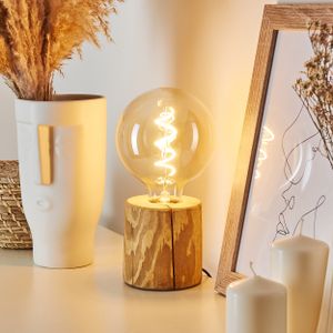»Pontinvrea« 1-flammige Tischlampe aus Holz in Natur