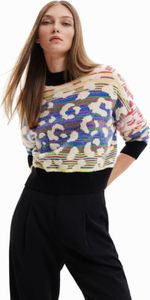 DESIGUAL DEIGUAL Štýlový Dámky Pulóver Modrá Farba: Modrá, Veľkosť: XL