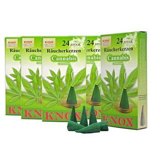 5 Packungen KNOX Räucherkerzen - Cannabis - mit je 24 Räucherkerzen