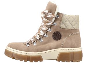 Rieker Damen Winterboot Stiefelette Warmfutter Schnürung X8647, Größe:40 EU, Farbe:Beige