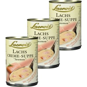 Lacroix Lachs Creme Suppe Räucherlachs mit feinem Dill 400ml 3er Pack