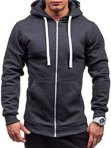 Herren Kapuze Jacke Sweatshirt Hoodie Kordelzug Zip Top,Farbe: Dunkelgrau ,Größe:XL