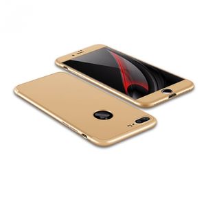 Hülle für iPhone 8 PLUS 360 Grad Schutz mit Displayglas Schutzglas Bumper Cover iPhone 8 PLUS Farbe: Gold