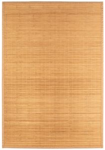 Teppich Bambus 133 x 190 cm Natur handgeflochtene nachhaltige feuchtigkeitsresitente Bambusmatte ideal geeignet als Vorleger oder Läufer mit rutschhemmender Unterseite
