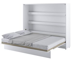 Nástenná posteľ Sklopná posteľ BED CONCEPT BC-14 Horizontal 160x200 WHITE MATT Nástenná sklopná posteľ, sklopná šatníková posteľ, šatníková skriňa s integrovanou sklopnou posteľou, funkčná posteľ vrátane lamelového roštu