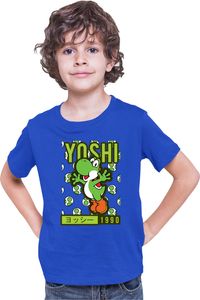 Yoshi Since 1990 Kinder T-shirt Super Mario Luigi Bowser Nintendo, 5-6 Jahr - 116/Blau