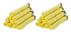10 Rollen Gelber Sack, Gelbe Säcke 90 Liter HDPE Gelb 13 Stück pro Rolle, insgesamt 130 Stück : 20 Rollen