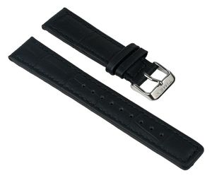 Ersatzband Leder schwarz in Kroko-Optik 20mm Timex T2D951