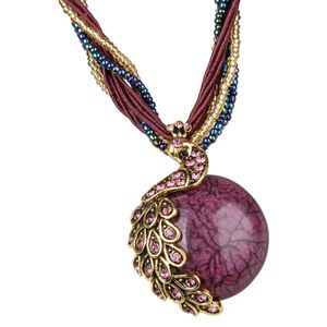 Böhmische Opal Halskette mit Phoenix  Anhänger  Zubehör Farbe Lila