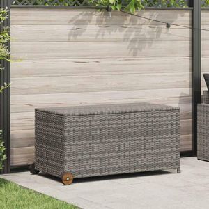 vidaXL Záhradný box na vankúše svetlosivý 120x65x61 cm polyratan