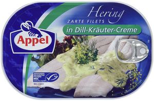 Appel Feinkost Hering zarte Filets in Dill Kräuter Creme 200g