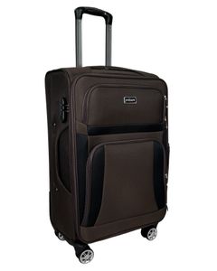 My Travel Bag 3090 Stoffkoffer 4-Rollen Trolley Koffer Reisekoffer Tasche Reisetasche Leicht coffee-1-L