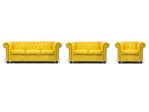 Chesterfield Sofa Original Leder |  1 + 2 + 3 Sitzer | Gelb |