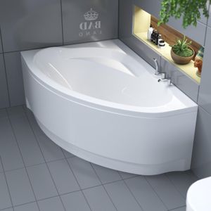 BADLAND Eckbadewanne Badewanne Marea LINKS 150x100 mit Acrylschürze, Füßen und Ablaufgarnitur GRATIS