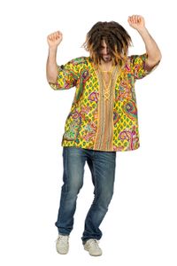 W5906-58 mehrfarbig Herren Hippie Bluse-Hemd Party Kostüm Gr.58