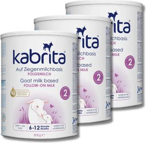 Kabrita | Ziegenmilch Folgemilch 6-12 Monate | Hochwertige Babynahrung - Baby Milch, nahrhaft* und sanft zum Babybauch | Inhalt: 3x800g Babynahrung-Milchpulver Kabrita | Ziegenmilch Folgemilch 6-12 Monate | Hochwertige Babynahrung - Baby Milch, nahrhaft* und sanft zum Babybauch | Inhalt: 3x800g Babynahrung-Milchpulver