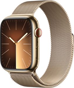 Apple Watch 9 Cell 45mm Gold Edelst. Gold Milanese Loop