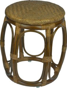 RattaNeo Coral t182 taboret z rattanu naturalnego oliwkowy