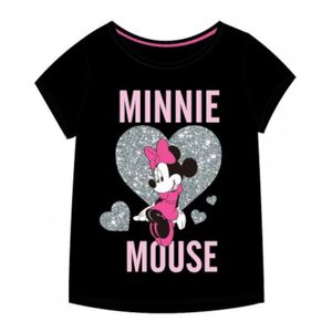 Minnie Mouse Shirt mit glitzerndem Herz, schwarz 116