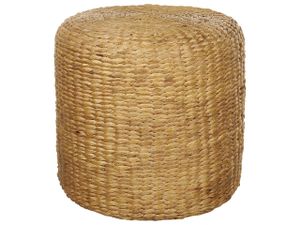 BELIANI Pouf Naturfarben Wasserhyazinthe ⌀ 40 cm Rund Handgefertigt Geflochten im Boho Stil Moderner Hocker für Wohnzimmer Schlafzimmer Indoor