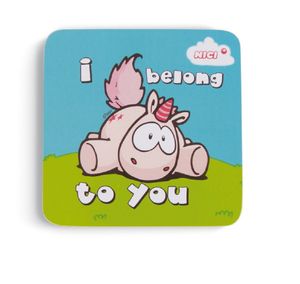 Nici Untersetzer Einhorn Korkuntersetzer 9,5x9,5cm Botschaft "I belong to You" für Gläser Tassen Becher Tischuntersetzer 42455 (2er-Set = 2 Stück)