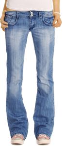 BE STYLED Damen Bootcut Jeans Hose hüftige Jeans in lockerer Loose Fit Passform, 40 / L BE STYLED Damen Bootcut Jeans Hose hüftige Jeans in lockerer Loose Fit Passform, 40 / L